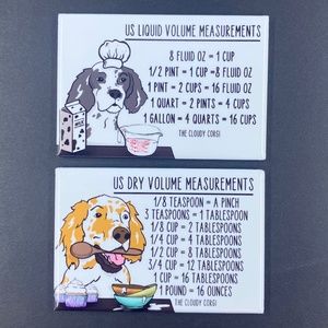 English Setter Dog Measuring Chart Magnet Set Handmade Cooking Baking  Guide